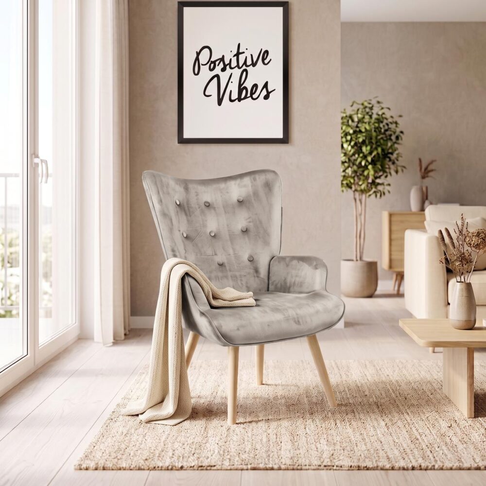 Πολυθρόνα Fluffy βελούδο μπεζ-φυσικό πόδι 75x69x96εκ Πολυθρόνα Fluffy βελούδο μπεζ-φυσικό πόδι 75x69x96εκ