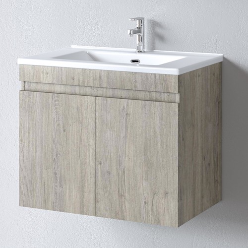 Πάγκος μπάνιου με Νιπτήρα OMEGA 75 Beige Oak 72x44x60 εκ.