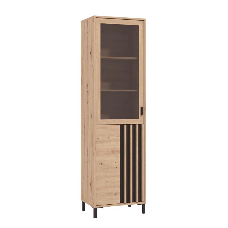 Βιτρίνα Laval 1K VS1 Artisan Oak - Μαύρο 55x40x193 εκ.