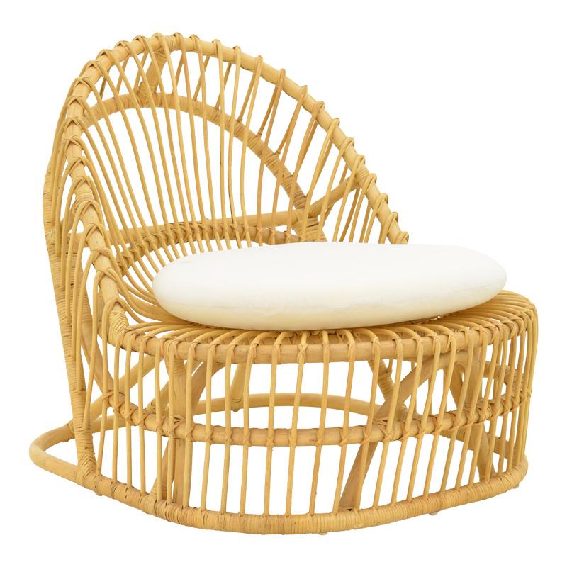 Πολυθρόνα Tromso P.E. Rattan Φυσικό με Εκρού Μαξιλάρι 80x85x98εκ.