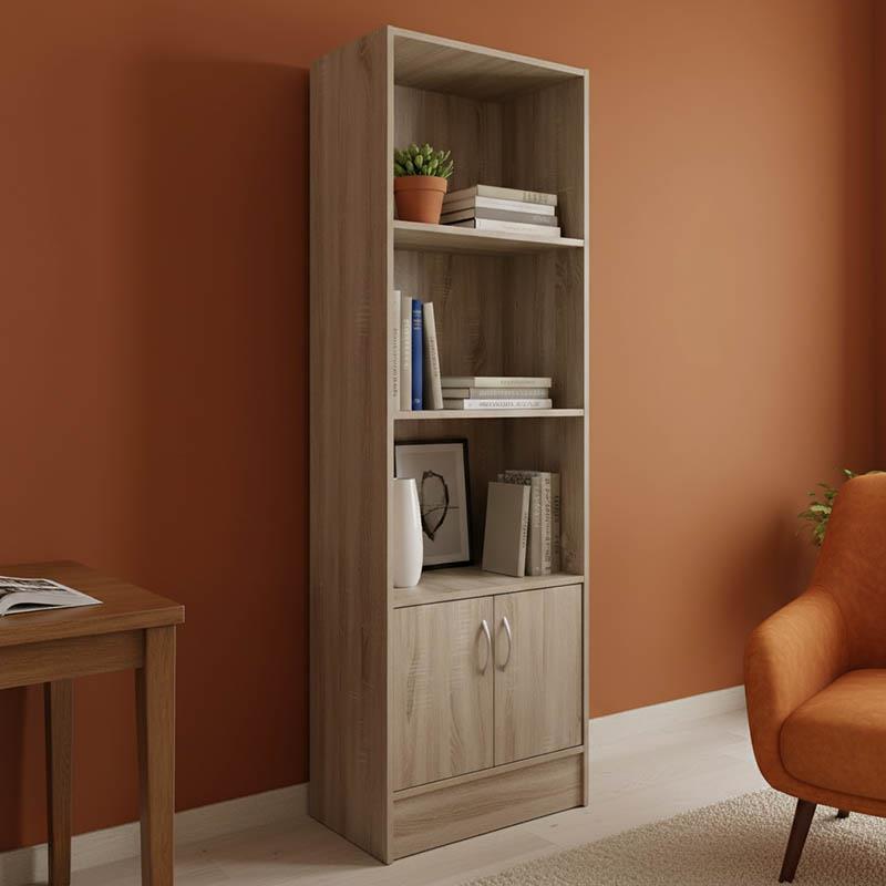 Βιβλιοθήκη Tekaro I σε sonoma απόχρωση 57x33x180εκ