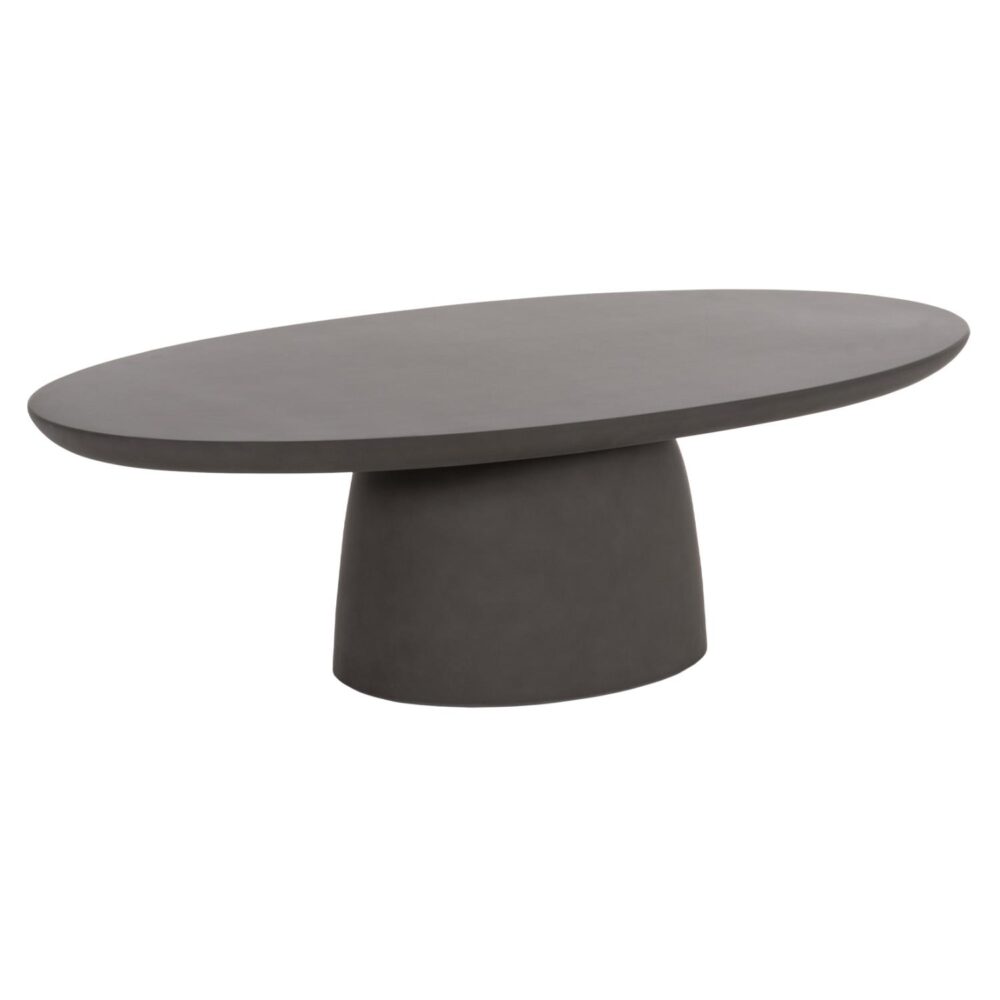 Τραπεζάκι Σαλονιού BRECCAN C6594.01 Οβάλ Γκρί Fiber Cement 130x70x40Υεκ