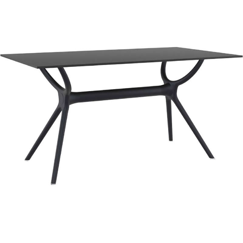 Τραπέζι Κήπου Air HPL Laminate 12mm - Πολυπροπυλενίου Μαύρο 140x80x74 εκ.