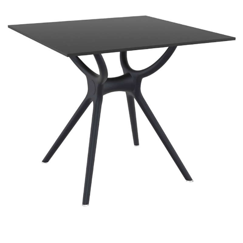 Τραπέζι Κήπου Air HPL Laminate 12mm - Πολυπροπυλενίου Μαύρο 80x80x74 εκ.
