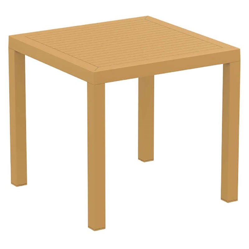 Τραπέζι Κήπου Ares Πολυπροπυλενίου Teak 80x80x75 εκ.