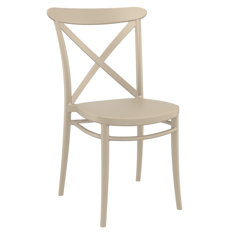 Κάρεκλα Κήπου Cross Πολυπροπυλενίου Taupe 51x51x87 εκ.