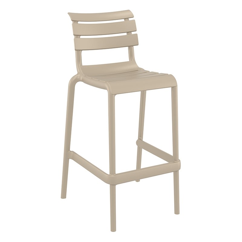 Σκαμπό Μπαρ Helen 75 Πολυπροπυλενίου Taupe 53x55x105 εκ.