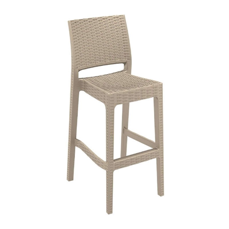 Σκαμπό Μπαρ Jamaica Πολυπροπυλενίου Taupe 40x51x108 εκ.