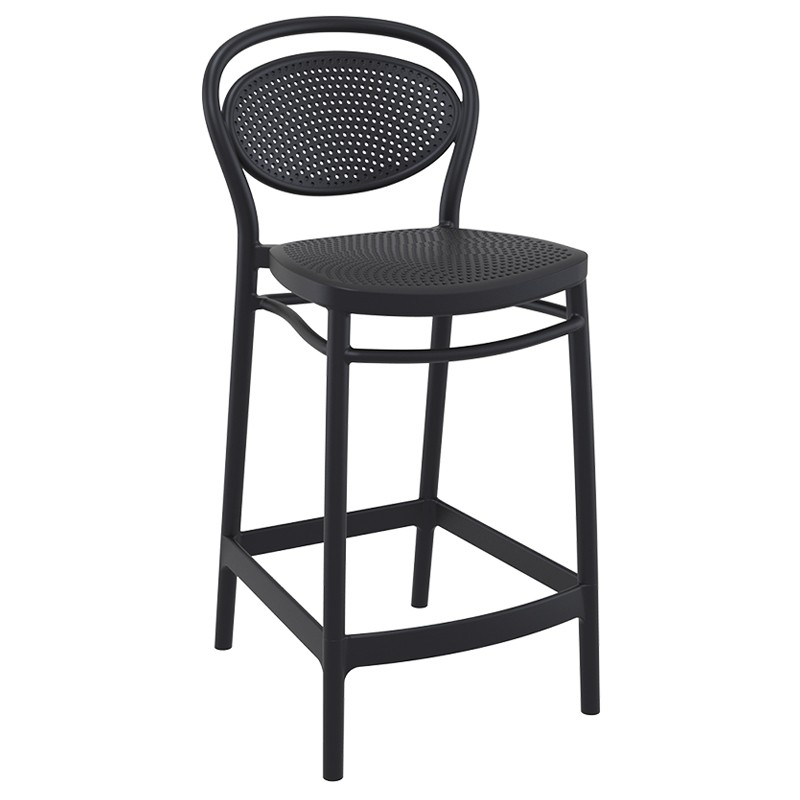 Σκαμπό Μπαρ Marcel 65 Πολυπροπυλενίου Μαύρο 44x50x96 εκ.