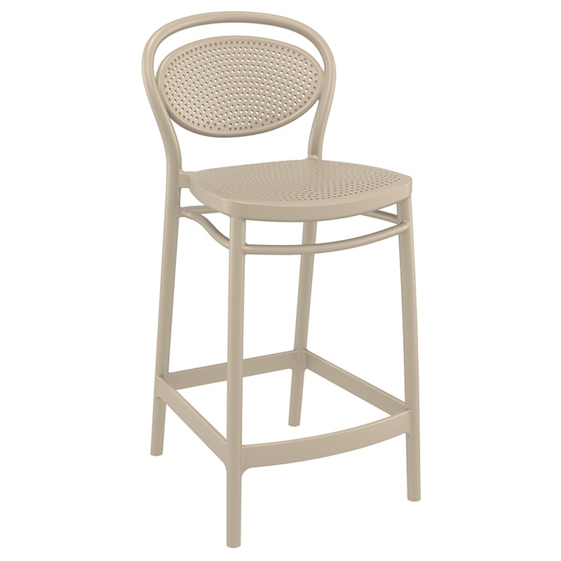 Σκαμπό Μπαρ Marcel 65 Πολυπροπυλενίου Taupe 44x50x96 εκ.
