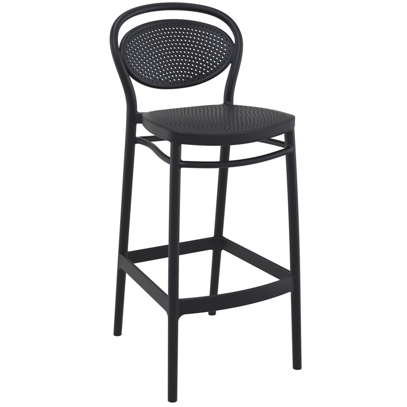 Σκαμπό Μπαρ Marcel 75 Πολυπροπυλενίου Μαύρο 45x52x106 εκ.