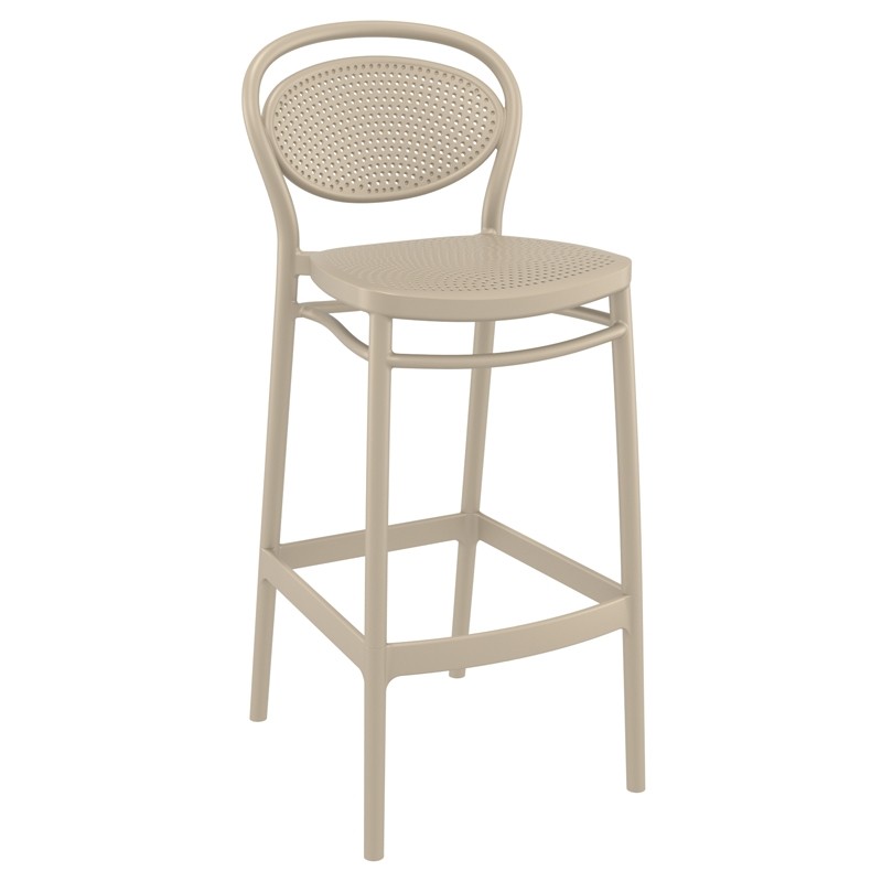 Σκαμπό Μπαρ Marcel 75 Πολυπροπυλενίου Taupe 45x52x106 εκ.