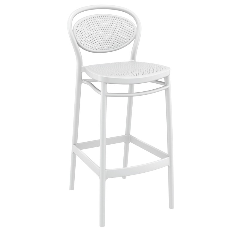 Σκαμπό Μπαρ Marcel 75 Πολυπροπυλενίου Λευκό 45x52x106 εκ.