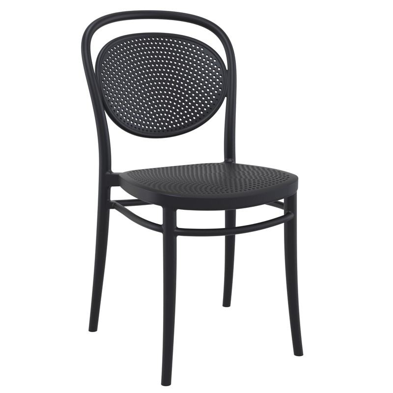 Κάρεκλα Κήπου Marcel Πολυπροπυλενίου Μαύρη 45x52x85 εκ.