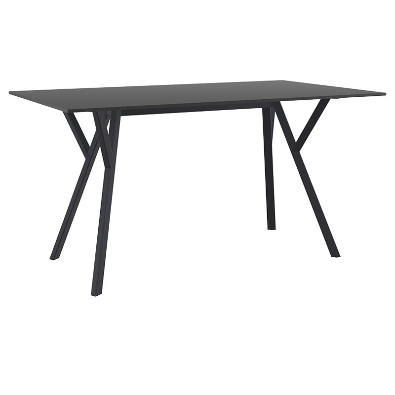 Τραπέζι Κήπου Max HPL Laminate 12mm - Πολυπροπυλενίου Μαύρο 140x80x74 εκ.