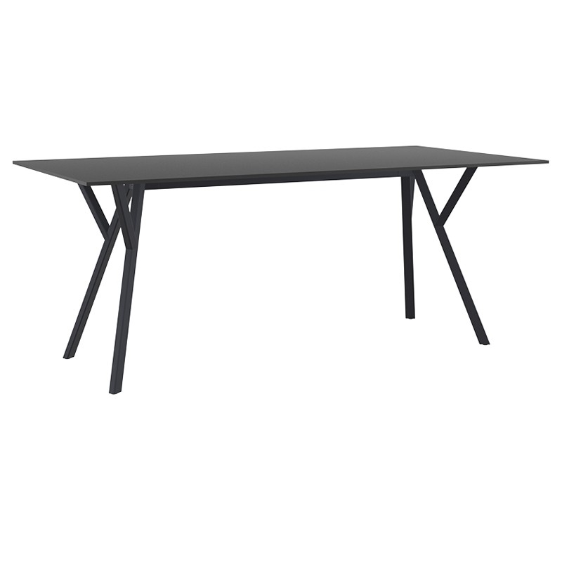 Τραπέζι Κήπου Max HPL Laminate 12mm - Πολυπροπυλενίου Μαύρο 180x90x74 εκ.