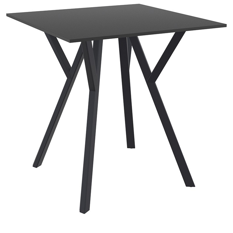 Τραπέζι Κήπου Max HPL Laminate 12mm - Πολυπροπυλενίου Μαύρο 70x70x74 εκ.
