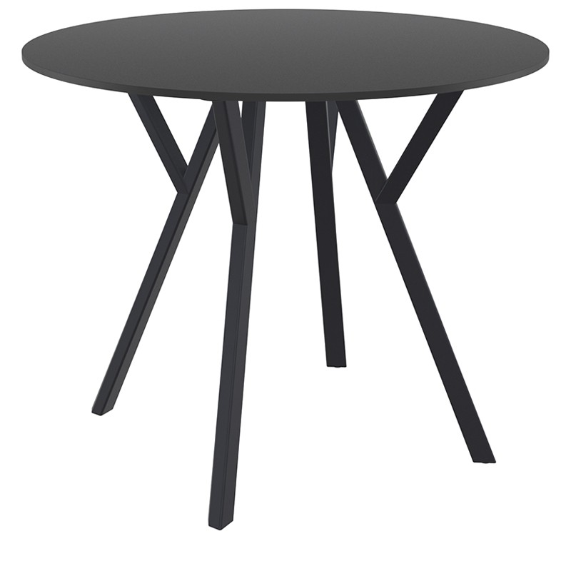 Τραπέζι Κήπου Max HPL Laminate 12mm - Πολυπροπυλενίου Μαύρο Φ90x74 εκ.