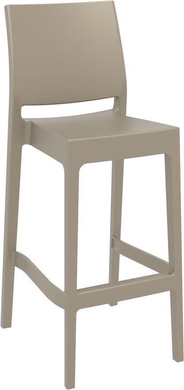 Σκαμπό Μπαρ Maya 75 Πολυπροπυλενίου Taupe 45x51x108 εκ.