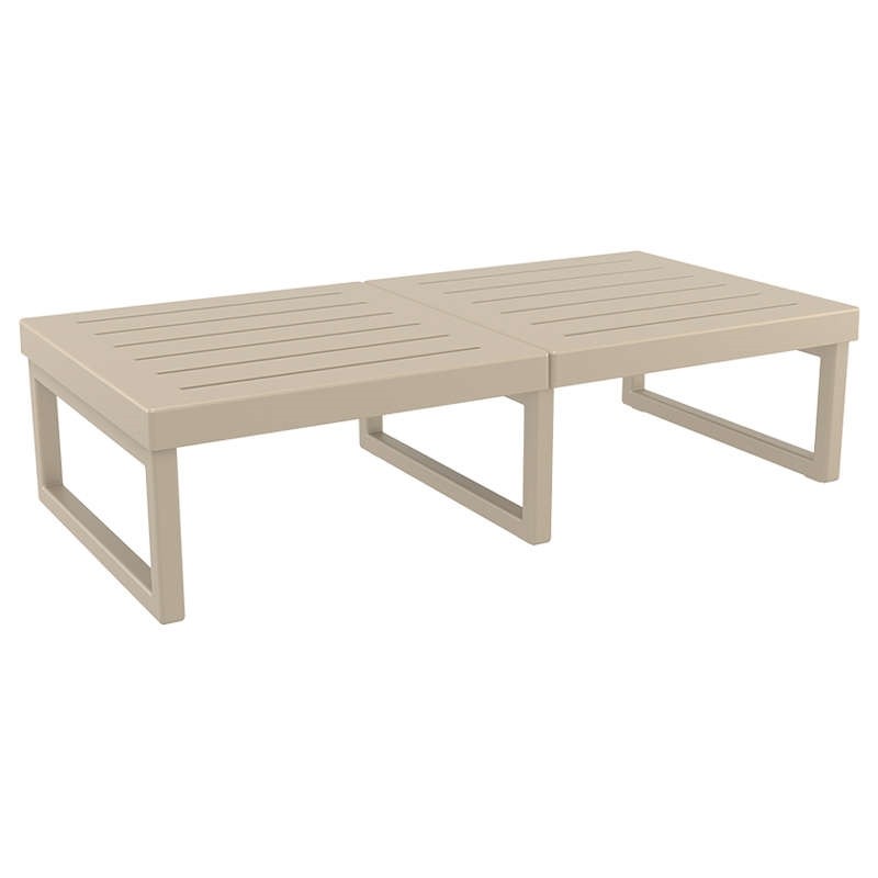 Τραπέζι Κήπου Mykonos Πολυπροπυλενίου Taupe 130x65x33 εκ.