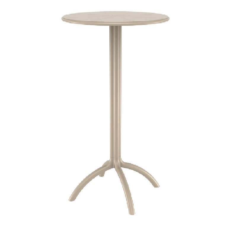Τραπέζι Μπαρ Octopus Πολυπροπυλενίου Taupe Φ60x108 εκ.