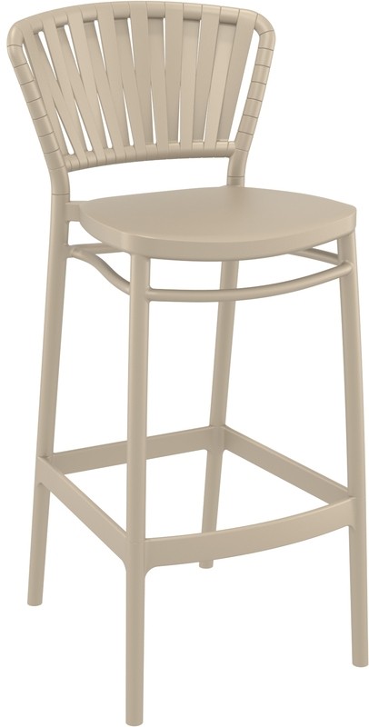 Σκαμπό Μπαρ Portofino 75 Πολυπροπυλενίου Taupe 48x52x106 εκ.