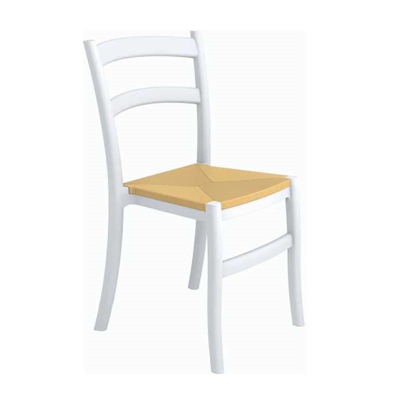 Κάρεκλα Κήπου Tiffany S Πολυπροπυλενίου Λευκή 45x51x85 εκ.