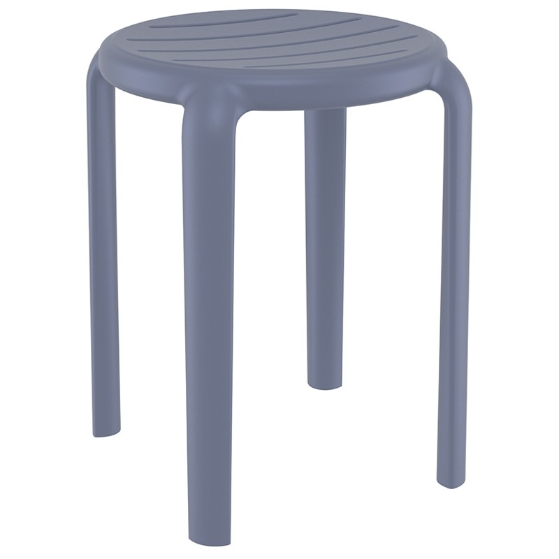 Σκαμπό Tom 45 Πολυπροπυλενίου Σκούρο Γκρι 34x34x45 εκ.