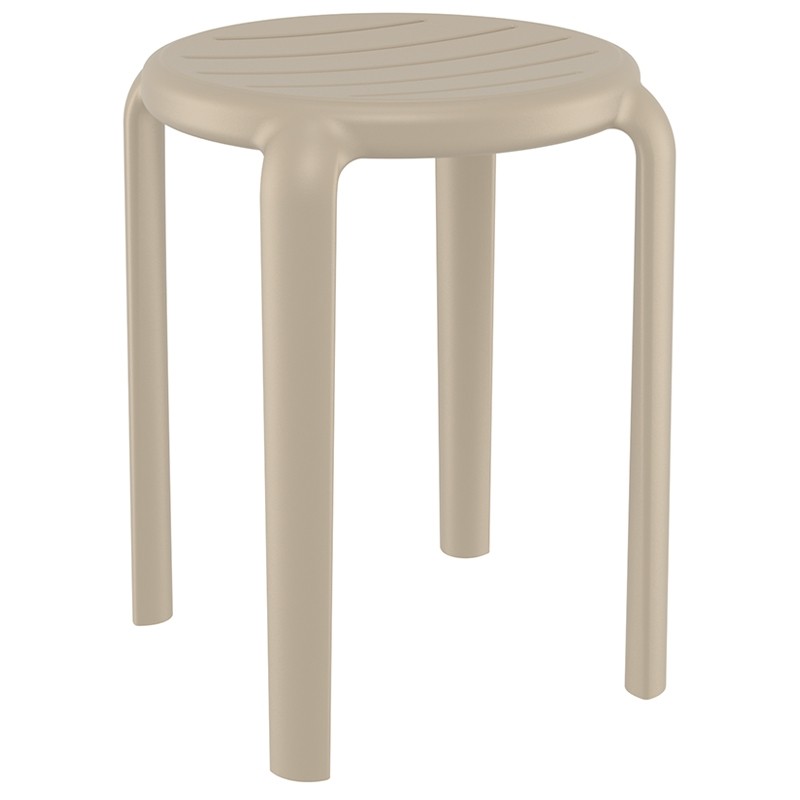 Σκαμπό Tom 45 Πολυπροπυλενίου Taupe 34x34x45 εκ.