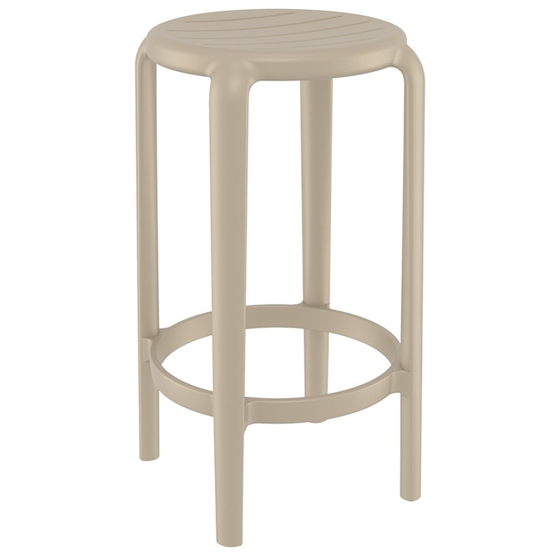 Σκαμπό Μπαρ Tom 65 Πολυπροπυλενίου Taupe 36x36x65 εκ.