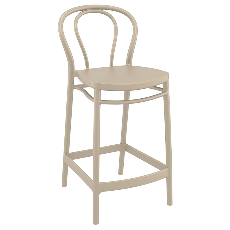 Σκαμπό Μπαρ Victor 65 Πολυπροπυλενίου Taupe 44x50x96 εκ.