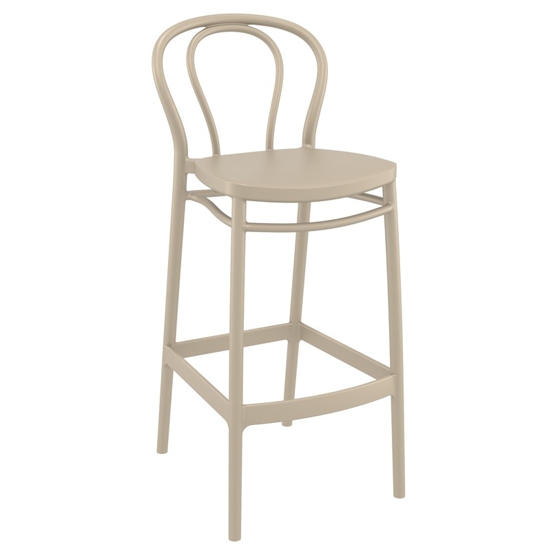 Σκαμπό Μπαρ Victor 75 Πολυπροπυλενίου Taupe 45x52x106 εκ.