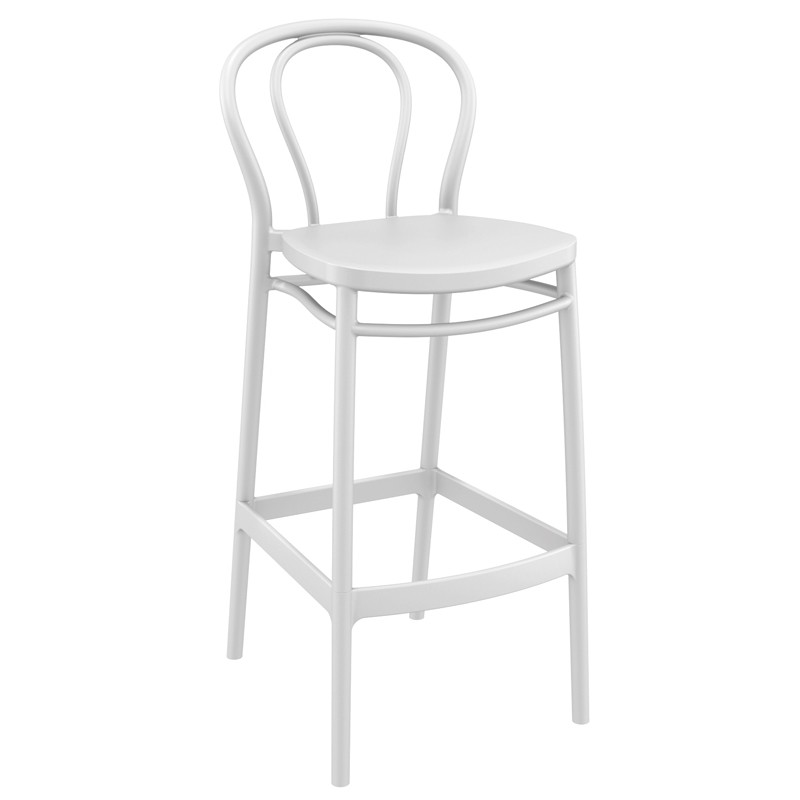 Σκαμπό Μπαρ Victor 75 Πολυπροπυλενίου Λευκό 45x52x106 εκ.