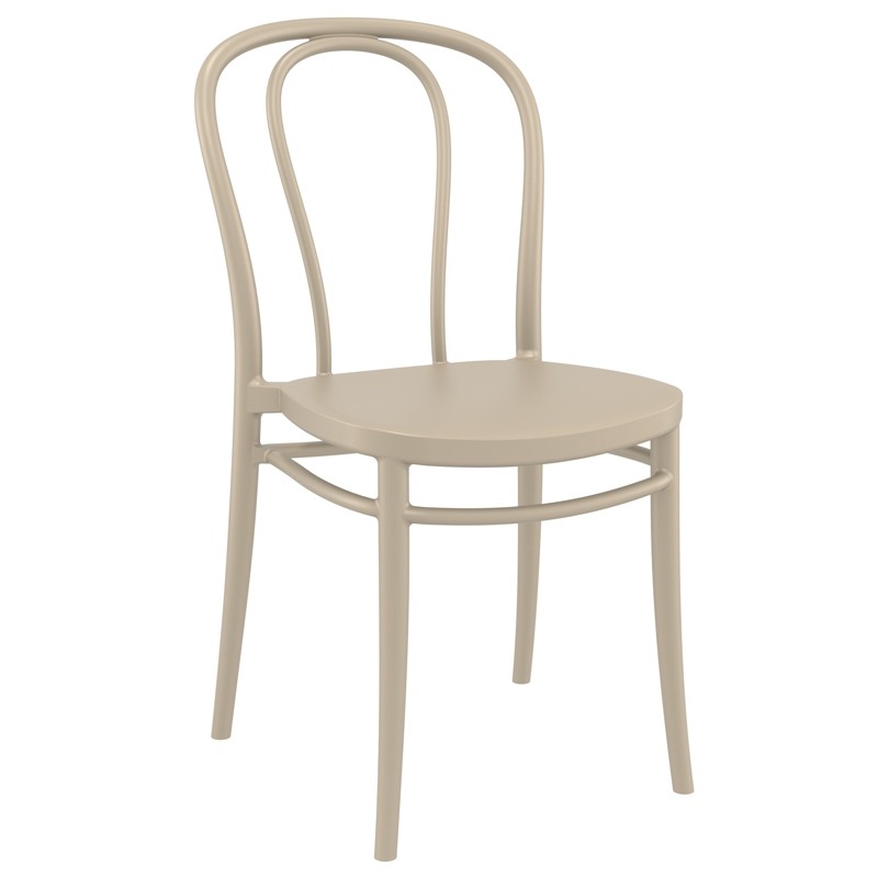 Κάρεκλα Κήπου Victor Πολυπροπυλενίου Taupe 45x52x85 εκ.