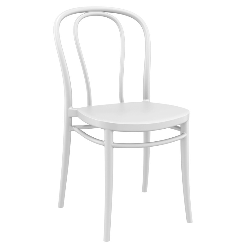 Κάρεκλα Κήπου Victor Πολυπροπυλενίου Λευκή 45x52x85 εκ.