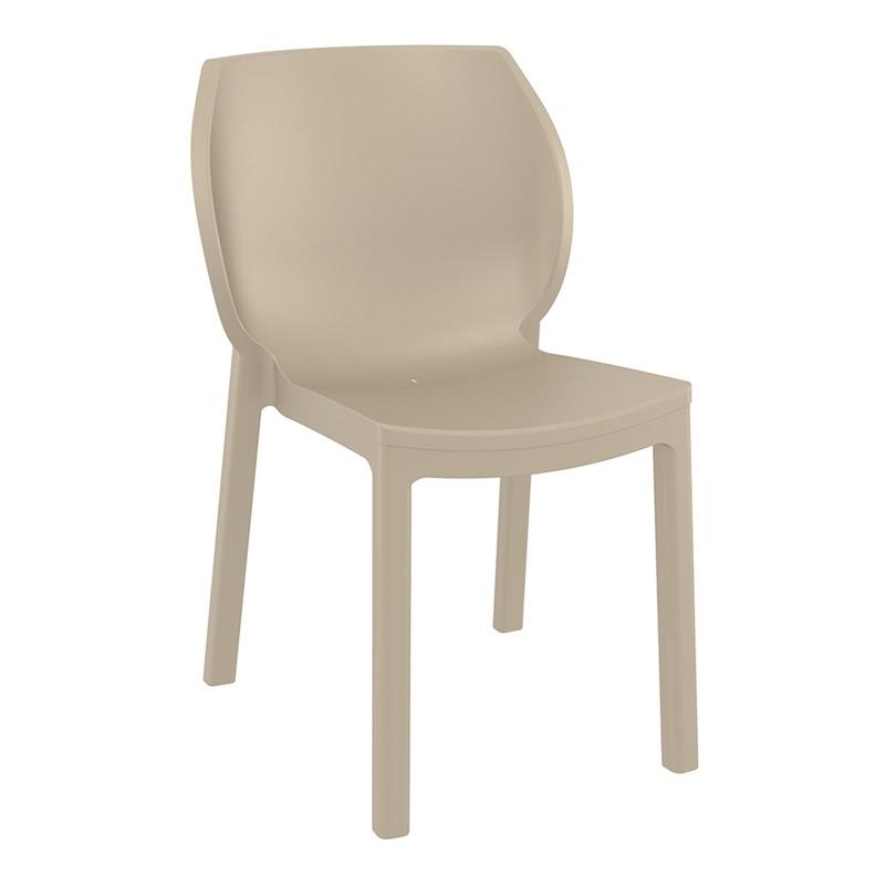 Κάρεκλα Κήπου Nora Πολυπροπυλενίου Taupe 51x59x80 εκ.