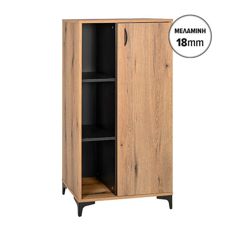 Βιτρίνα ALBA Fylliana Artisan Oak - Μαύρο χρώμα 68x40x134εκ Βιτρίνα ALBA Fylliana Artisan Oak - Μαύρο χρώμα 68x40x134εκ