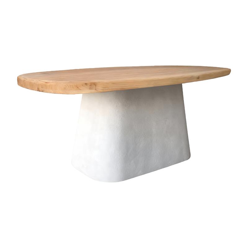 Τραπέζι Fessen ξύλο ελάτου - mdf oak - λευκό 180x90x78εκ