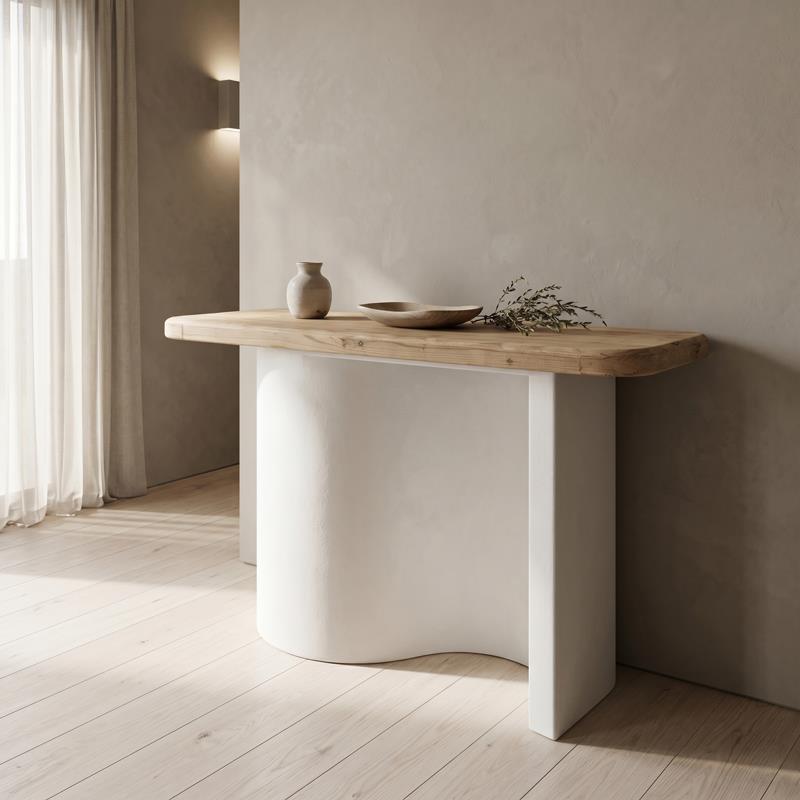 Κονσόλα Jeckie ξύλο ελάτου - mdf oak-λευκό 120x38x80εκ Κονσόλα Jeckie ξύλο ελάτου - mdf oak-λευκό 120x38x80εκ