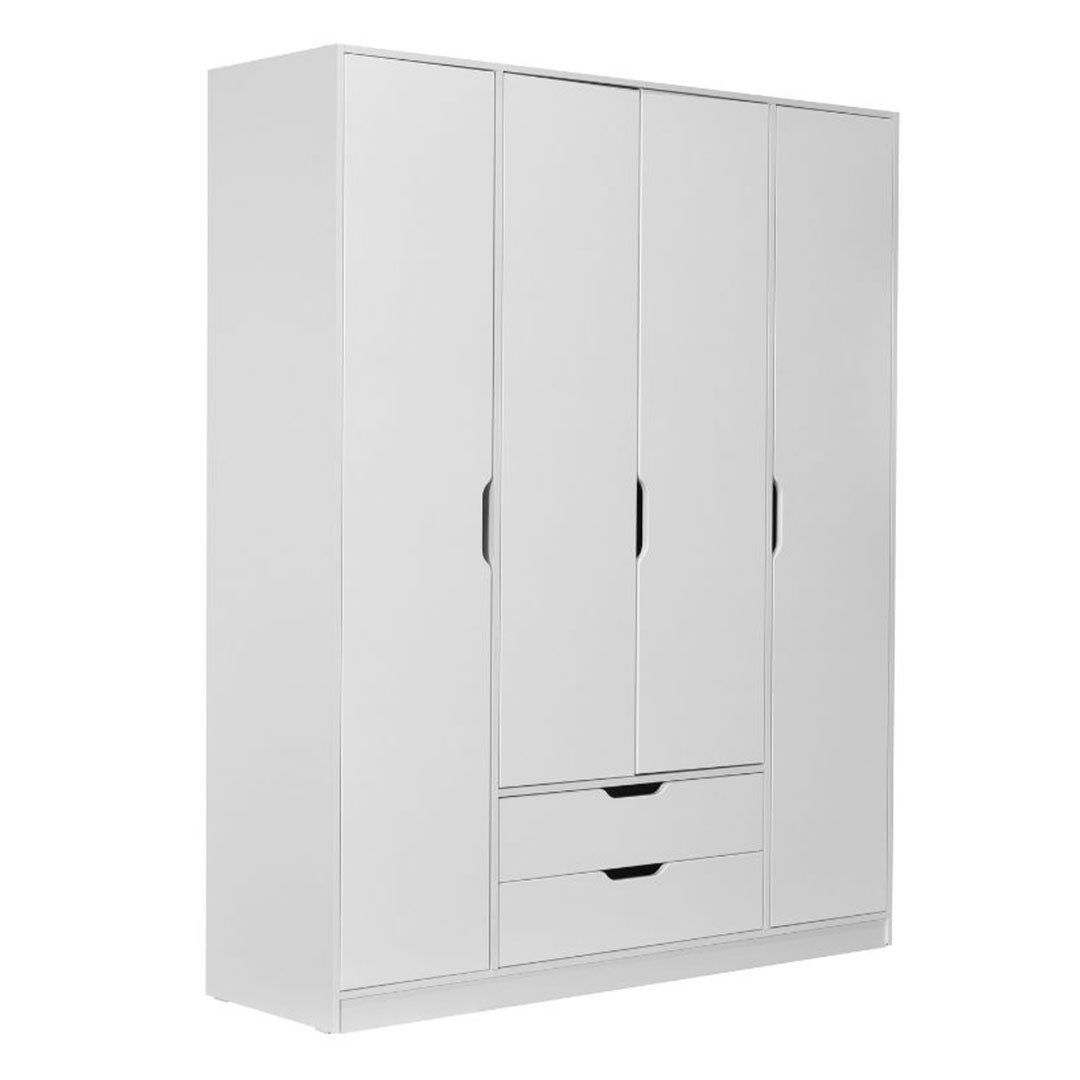 Ντουλάπα MARTA 4Κ2F Τετράφυλλη MDF Λευκή 160x50x200εκ. Ντουλάπα MARTA 4Κ2F Τετράφυλλη MDF Λευκή 160x50x200εκ.
