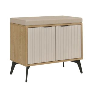 Παπουτσοθήκη με Κάθισμα LINA Δρύς Cremona - Μπεζ 80,5x35x48εκ.