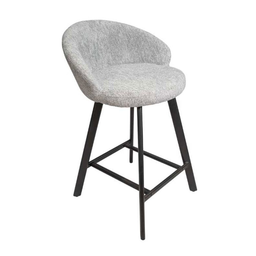 Σκαμπό μπαρ SASKIA 65 Μεταλλικό και Ύφασμα Γκρί 52x52x65/98 εκ.