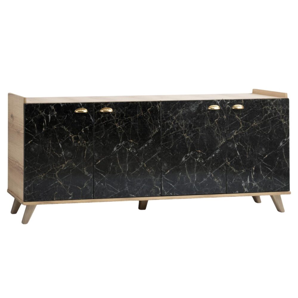 Μπουφές C9045.01 Μελαμίνη Natural wood - Μαύρο μάρμαρο 180x41x77,8Y εκ. Μπουφές C9045.01 Μελαμίνη Natural wood - Μαύρο μάρμαρο 180x41x77,8Y εκ.