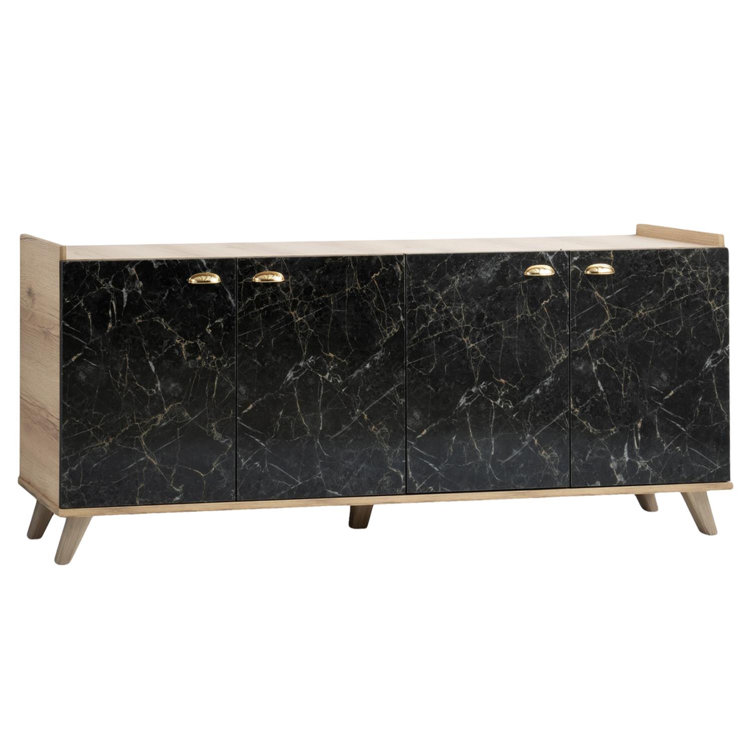 Μπουφές C9045.01 Μελαμίνη Natural wood - Μαύρο μάρμαρο 180x41x77,8Y εκ. Μπουφές C9045.01 Μελαμίνη Natural wood - Μαύρο μάρμαρο 180x41x77,8Y εκ.