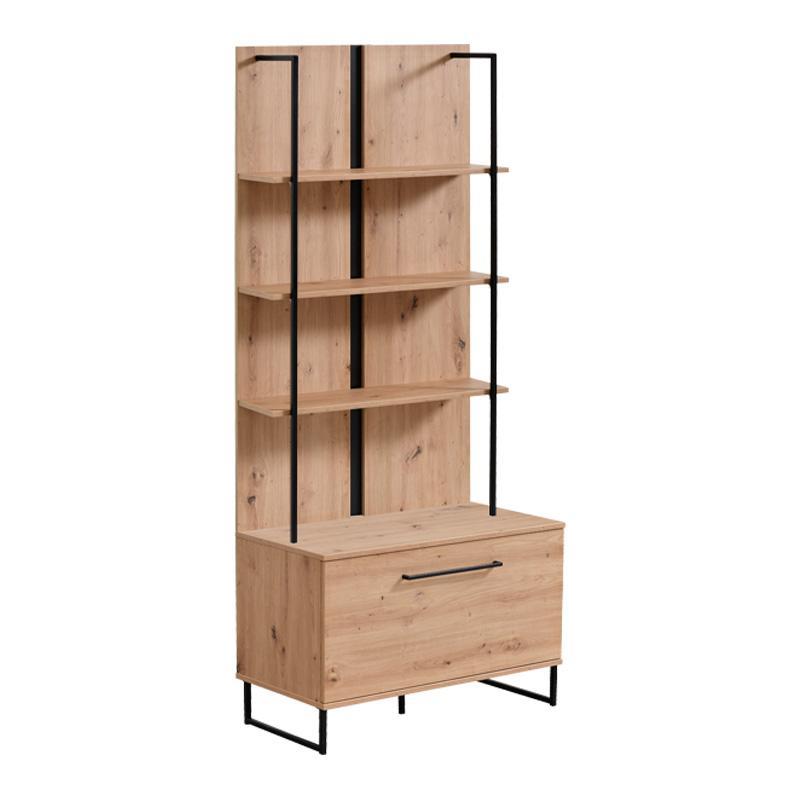 Ραφιέρα Sardinia POP Artisan Oak - Μαύρο 85x42x191.5 εκ.