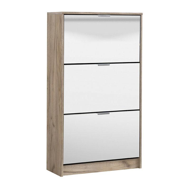 Παπουτσοθήκη Hugo 23 με Καθρέπτη Γκρί Δρύς 67x28x119 εκ.