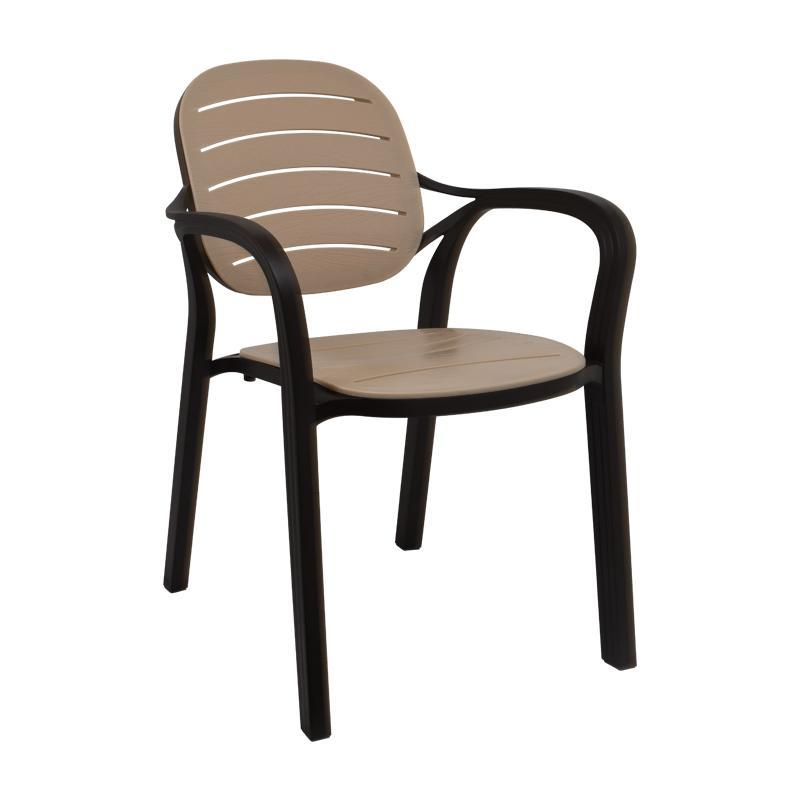 Καρέκλα Rusty Fylliana Καφέ - Μπέζ 57,5x58x84 εκ.