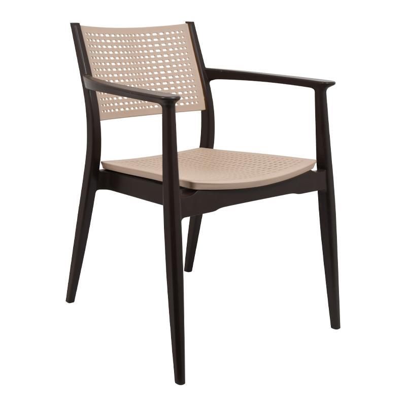 Καρέκλα Best Fylliana Καφέ - Μπέζ 57,5x55x80 εκ.