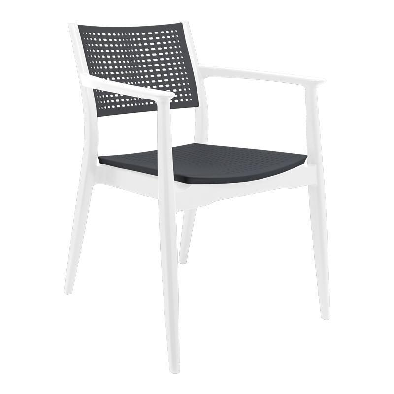Καρέκλα Best Fylliana Λευκό - Ανθρακί 57,5x55x80 εκ.
