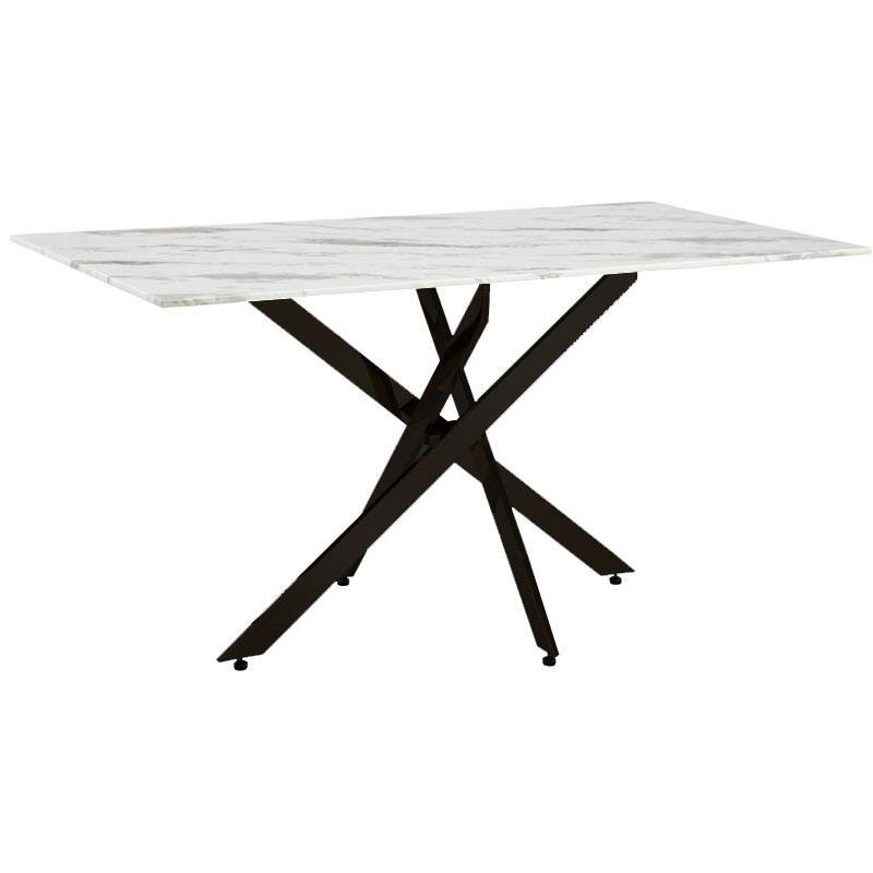Τραπέζι Τραπεζαρίας Stone Fylliana Λευκό - Μαύρο 160x90x76 εκ. Τραπέζι Τραπεζαρίας Stone Fylliana Λευκό - Μαύρο 160x90x76 εκ.
